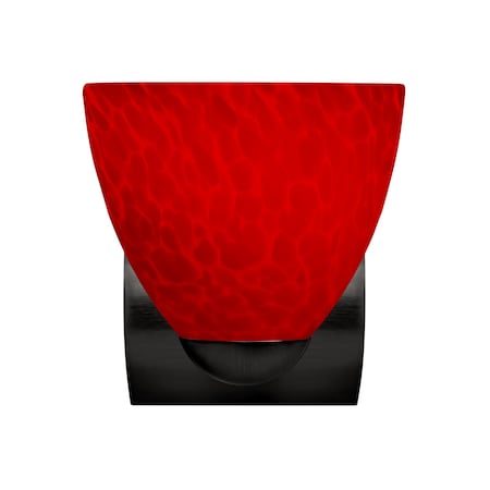 Besa Lighting Besa, Sasha Mini Sconce, Red Cloud, Black Finish, 1x60W E26 base 1WZ-7572RC-BK
