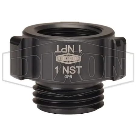 Dixon Style N37 Rocker Lug Hydrant Adapter, 1 in, FNPT x Male NST NH Connection, Aluminum, Hardcoat Anod N37-10T10F