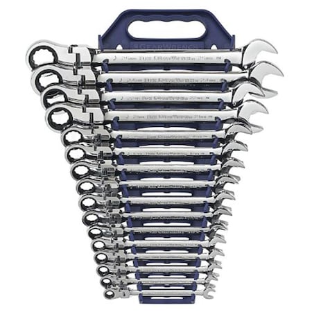 Cooper Tools Apex Tool Group - KD Gear, Cooper Hand Flex Combo Gearwrench Set - 16 Piece, 16PK GWR9902D
