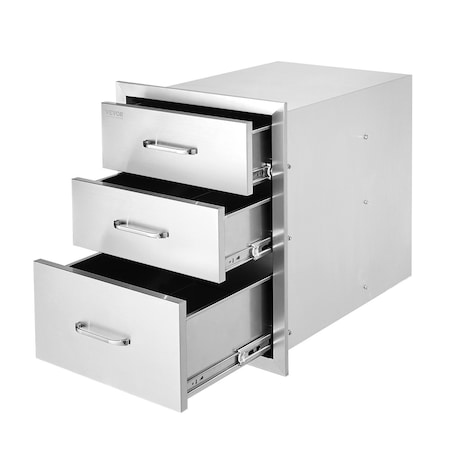 Vevor Stainless Steel Lower Sliding Rails Built-In Trash Drawer No Trash Can KM-CTG-2302-4232