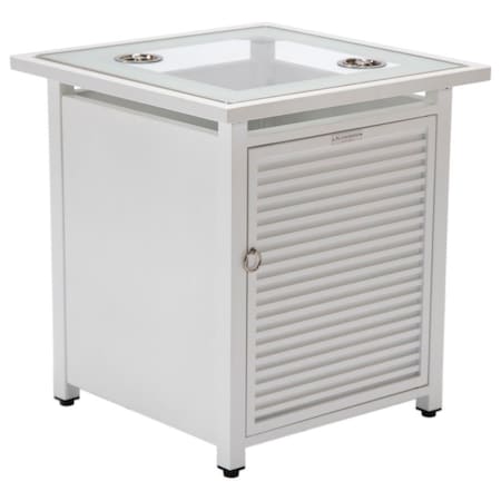 Leisuremod Walbrooke White Patio Square Tank Holder with Slats Design, White WHS20W