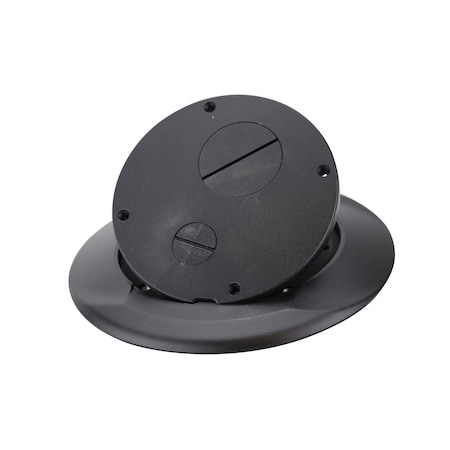 Hubbell Wiring SystemOne, Carpet Furniture Feed Cover/Flange, Black Powder Paint Finish S1SPFFBL