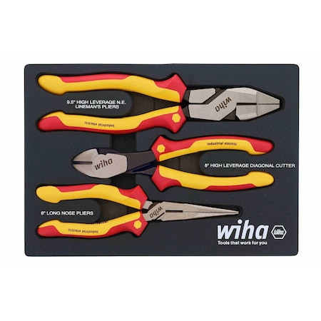 Wiha Plier and Cutter Set, Steel 32960
