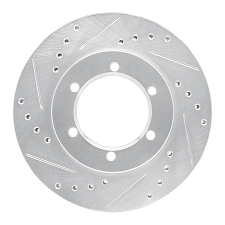 Dynamic Friction Co DFC Brake Rotor - Drilled and Slotted - Silver 631-67085L