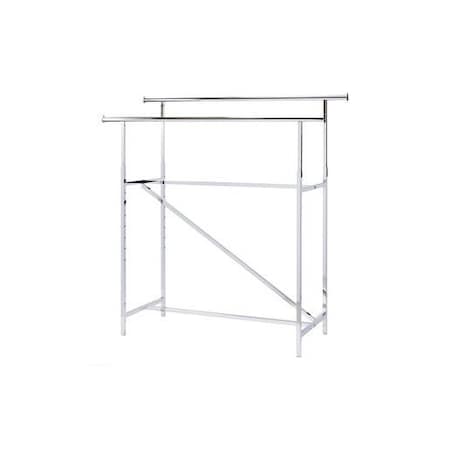 Store Supply Warehouse Chrome Double-Rail Clothing Rack with Z-Brace 60173
