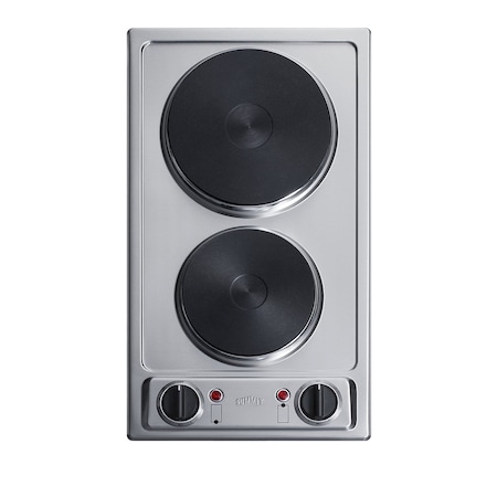 Summit 12in Wide 115V 2-Burner Solid Disk Cooktop CSD2B115