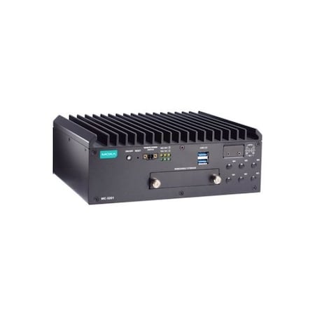 Moxa Intel Celeron 6305E, 1.8 GHz computer with 2 DisplayPorts, 4 GbE ports, 2 RS MC-3201-TGL1-S-S
