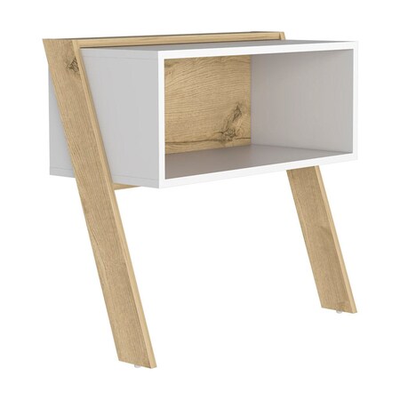 Homeroots 24" Gray Wood Nightstand 543661