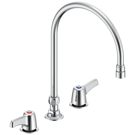 Delta Commercial 27C1 / 27C2 Two Handle 8 In Below Deck-Mount Faucet In Chrome 27C2943-R7