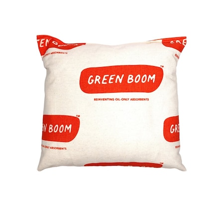 Green Boom Sorbent Pillow, 10 gal, Fuels, Oils, Beige P1616S