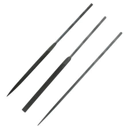 Multicomp Pro Needle File Set, 0.11in. x 6.3in. , 3 Pieces of Flat, Round & Half Round Swiss Style Needle Files MP012480