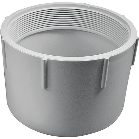 Genova CANPLAS Pipe Adapter, 6 in, FNPT x Hub, PVC, White 192896