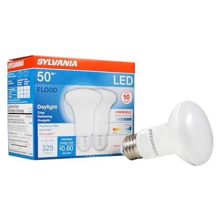 Ledvance/ Sylvania LED R20, 5W, Dimmable, CRI, 325 Lumen, 5000K, 11000 life LED5R20DIM85010YVRP2 12/CS 2/SKU