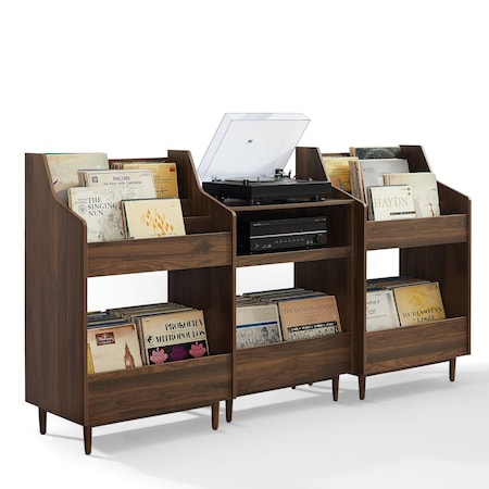 Crosley Liam 3-Piece Record Player Stand And Vinyl Storage Set KF13124WA