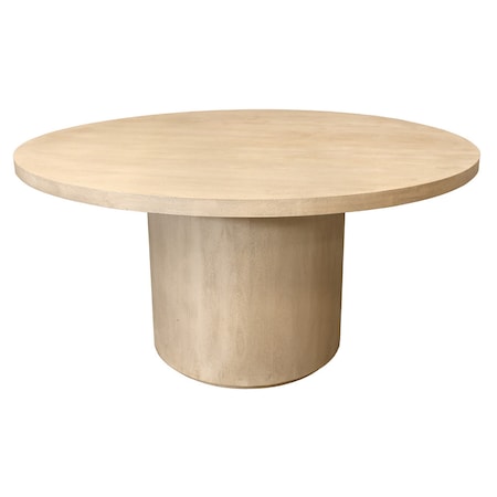 Homeroots 60" Natural and Brown Rounded Solid Wood Pedestal Base Dining Table 563913