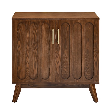 Homeroots 32in Brown Wood Accent Cabinet 691678