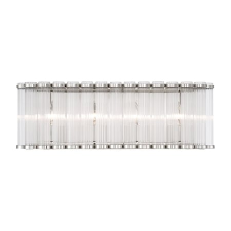 Euf Glasbury, Vanity, 24", Polished Nickel, Ribbed Glass 50042-029