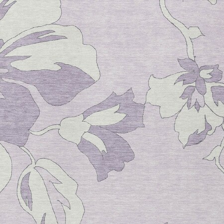 Homeroots 5' X 8' Lavender Lilac And Ivory Floral Washable Indoor Outdoor Area Rug 589549