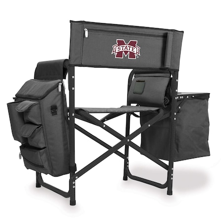 Picnic Time Family Of Brands NCAA Mississippi State Bulldogs Fusion Camping Chair with Side Table and Soft Cooler 807-00-679-384-0