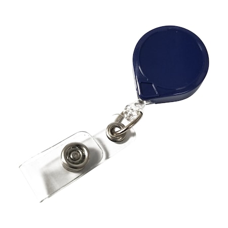 Key-Bak Round MINI-BAK, Blue, Swivel Clip, ID Badge Strap, 25PK 0065-006-25