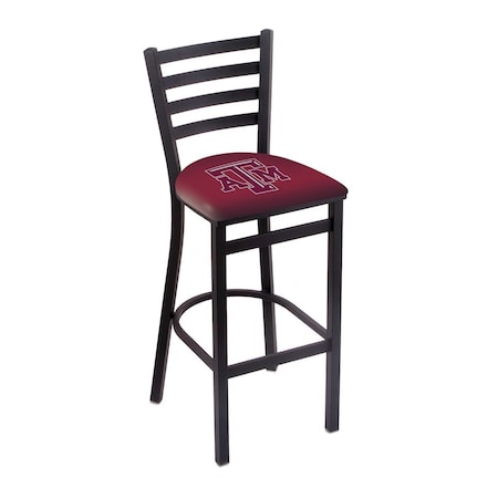 Holland Bar Stool Co 30" Blk Wrinkle Texas A&M Stationary Bar Stool, Ladder Back L00430TexA-M