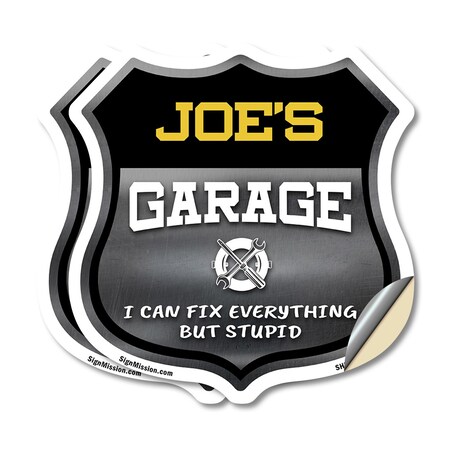 Signmission Joe's Garage I Can Fix Everything But Stupid, 12 inch X 12 inch, Vinyl Decal, 2PK SHI-D-2PACK-12-490-JOE