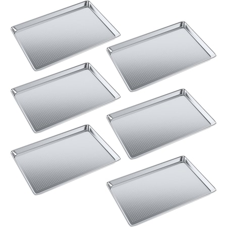Amgood 18 in. x 26 in. Full Size Peforated Aluminum Bun / Sheet Pan, 6PK AMG PBP-19G-1826-6PK-Z