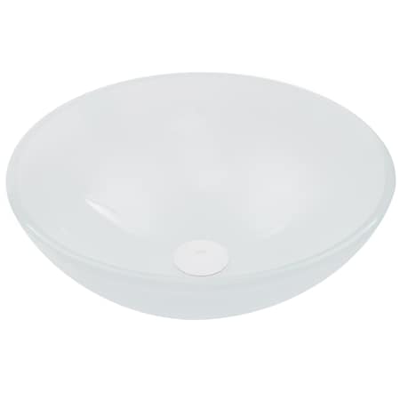 Vigo Giovanni Frosted White Glass 17 in. L x 17 in. W x 6 in. H Round Vessel Bathroom Sink VG07043