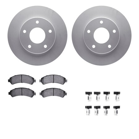 Dynamic Friction Co DFC GEOSPEC Coated Rotor- Heavy Duty Brake Pad includes Hardware 4412-48011