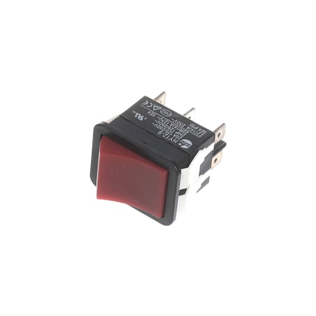 Winholt Equipment Switch, Heat/Proof, 125/250V, 2HP, 20A, Black and Red H106-1