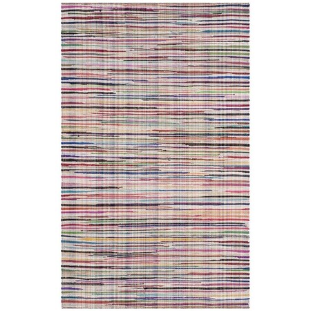 Safavieh Rag Hand Woven Small Rectangle Area RugIvory & Multicolor 4 x 6 ft. RAR240A-4