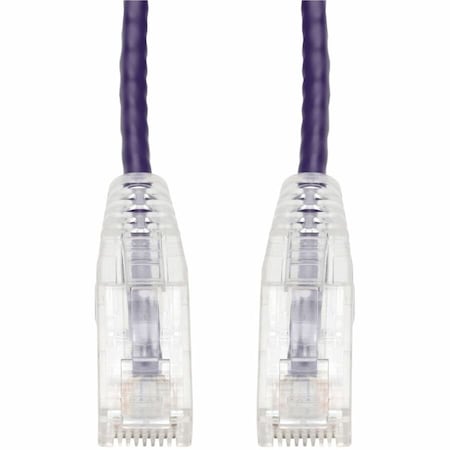 Add-On 6IN PURPLE CAT 6 SLIM PVC ETHERNET CABLE SNAGLESS CLEAR-CLAW RJ-45 M/M ADD-0-5FSLCAT6-PE
