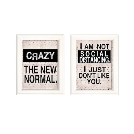 Set Of Two The New Normal White Framed Print Wall Art, 2PK