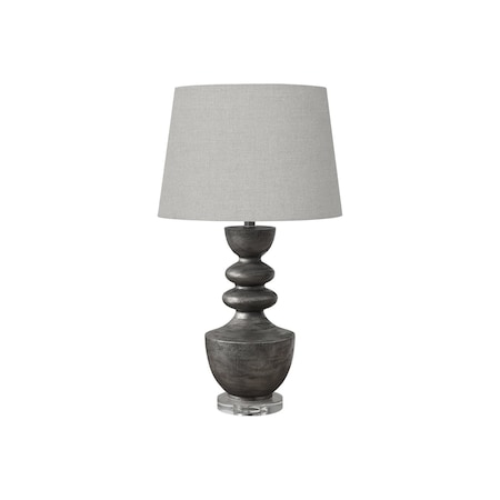 Monarch Specialties Lighting, 28"h, Table Lamp, Grey Resin, Grey Shade, Transitional I 9922