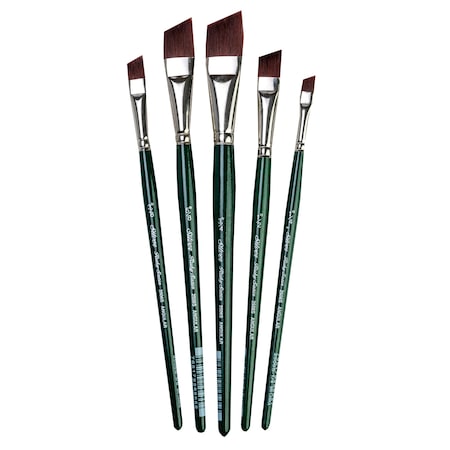 Silver Brush Ruby Satin Angle Brushes, 5-Piece Set RS-2551
