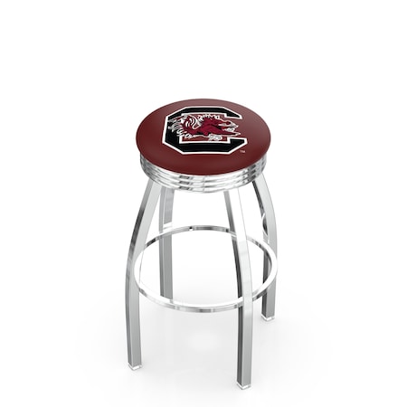 Holland Bar Stool Co 30" Chrome South Carolina Swivel Bar Stool, Accent Ring L8C3C30SouCar