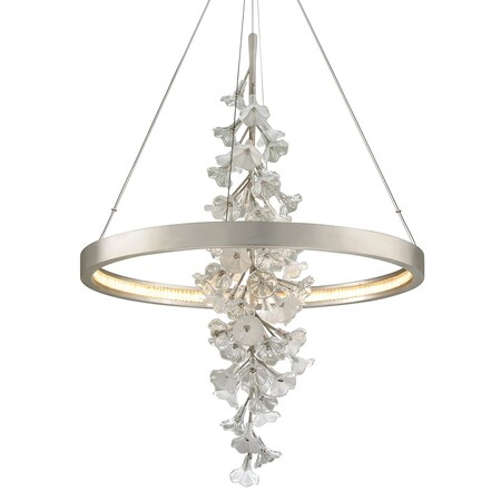 Corbett Lighting Jasmine 1 Light Chandelier 36 In. Silver Leaf 269-72-SL