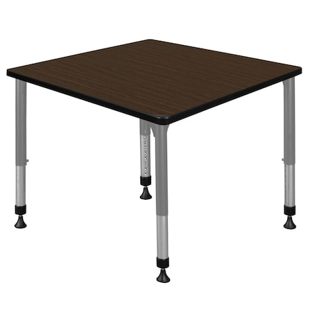 Regency Square Kee Height Adjustable Classroom Activity Table, 36 in W, 36 in L, Neo Walnut TB3636NWAPGY