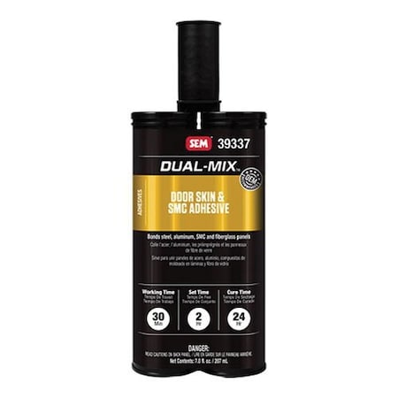 Sem Dual-Mix 2-Component Panel Adhesive, 7 oz Cartridge, Liquid, Black, 30 min Application 39337