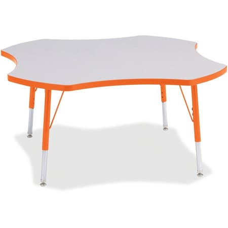 Jonti-Craft Berries Four Leaf Activity Table, E-height, Freckled Gray/Orange/Gray 6453JCE114