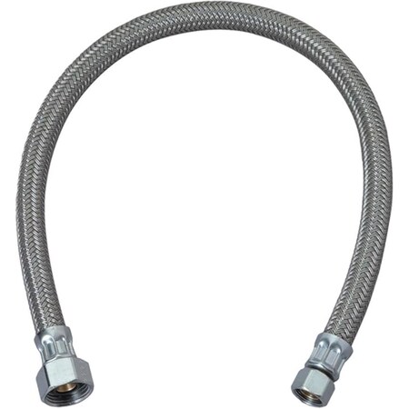 Brasscraft Plumbshop 1/2 in. FIP pc X 3/8 in. D Compression 20 in. Braided Stainless Steel Faucet Su PLS1-20A F