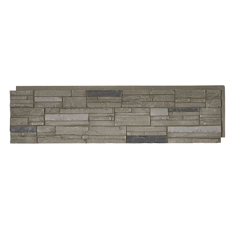 Durakwik Stone Siding Panel, 13 in L, 48 in W, 2 in Thick, Interlocking Edge, Stacked Stone Profile, 4PK 310ATP