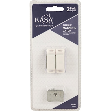 Hardware Resources KasaWare White Single Magnetic Catch, 2PK KFCMS-A-WH2