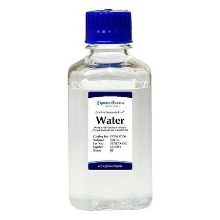 Growcells Pyrogen/Endotoxin Free Water, 500mL, PK200 CCPW-0500