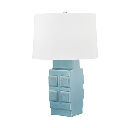 Hudson Valley Lighting Sarai 19 in. Table Lamp Aged Brass/Ceramic Moonstone Granite L3229-AGB/CMT
