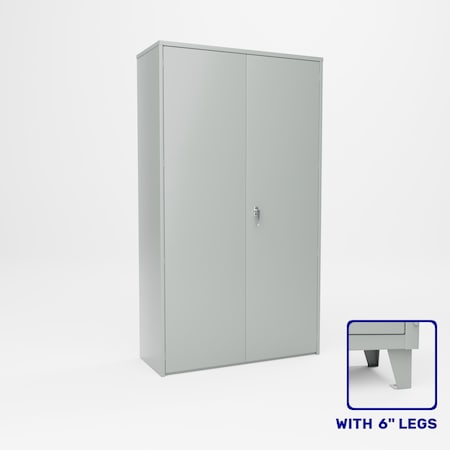 Pucel Heavy Duty Storage Cabinet, 4 Adjustable Shelves on 6 in Legs, 48 in W x 90 in H x 19 in D, Putty HDSC-4884-19-4L