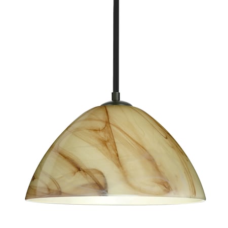 Besa Lighting Besa Tessa Stem Pendant, Mocha, Black Finish, 1x 75W MAX E26 Base 1TT-420183-BK