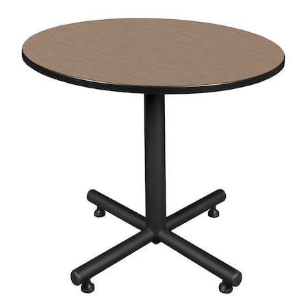 Regency Round Kobe X-Base Breakroom Table, 36 in W, 36 in L, Noble Oak TKB36RNDNO