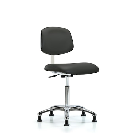 Blue Ridge Ergonomics Clean Room Chair Med Ben Chair, Vin, Chrm, Glds, Gry, CL10, 22" to 29" Height, Vinyl, Charcoal BR-CLR-VMBCH-CR-NF-RG-8605