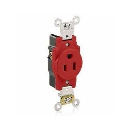 Leviton Straight Blade Receptacle, 5-15R, 15 A, 125V AC, 2 Pole, 3 Wire, Flush Mount, Self-Grounded 5261-R